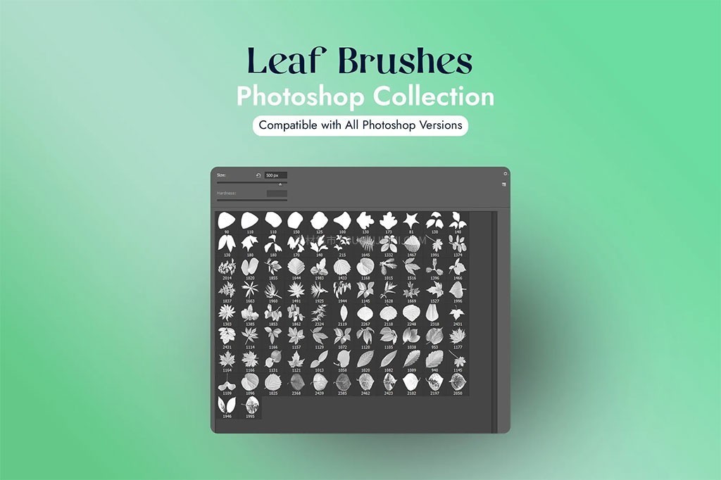 90+Photoshop树叶图章笔刷